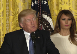 President Donald Trump hosted a Hispanic Heritage Month event at the White House on Friday October 6, 2017. (Photo: PPD)
