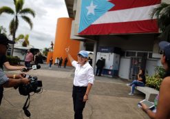 Mayor of San Juan Carmen Yulin Cruz talks with journalists outside of the government center at the Roberto Clemente Coliseum days after Hurricane Maria, in San Juan, Puerto Rico September 30, 2017. (Photo: Reuters)
