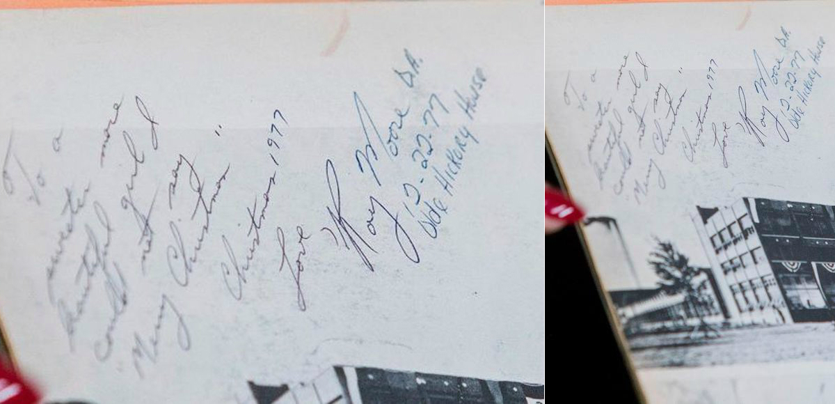 Yearbook produced by Beverly Young Nelson, who alleges the inscription was made by Judge Roy Moore in 1977.