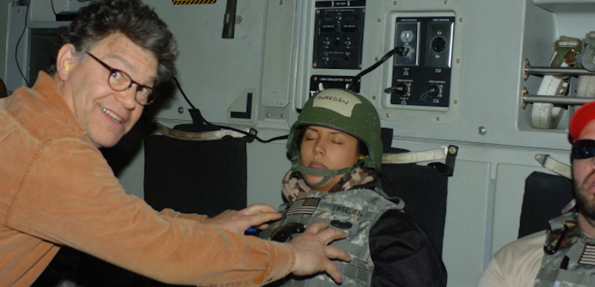 Leeann Tweeden, asleep on the flight back to the United States from Afghanistan, groped by now-Senator Al Franken, D-Minn.