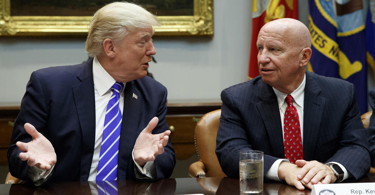 Chairman of the House Ways and Means Committee Rep. Kevin Brady, R-Texas, listens as President Donald Trump speaks during a meeting on tax policy with Republican lawmakers in the Cabinet Room of the White House, Thursday, Nov. 2, 2017, in Washington. (Photo: AP)