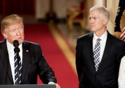 Judge Neil Gorsuch, his wife Louise, with President Donald Trump during the nomination announcement in the East Room of the White House on January 31, 2017. (Photo: White House)