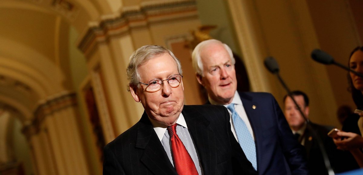 John Cornyn (R-TX) arrive to speak with reporters following the party luncheons on Capitol Hill in Washington, U.S. November 14, 2017. (Photo: Reuters)