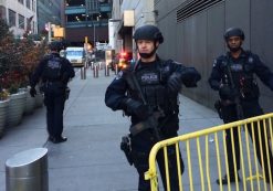 Police block off a sidewalk while responding to a report of an explosion near Times Square on Monday, Dec. 11, 2017, in New York. (Photo: AP)