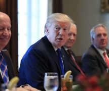 President Donald Trump speaks during a bicameral meeting with lawmakers working on the tax cuts in the Cabinet Meeting Room of the White House in Washington, Wednesday, Dec. 13, 2017. Attending the meeting are, from left, Rep. Kevin Brady, R-Texas; Trump; Sen. Orrin Hatch, R-Utah; Rep. John Shimkus, R-Ill., and Rep. Fred Upton, R-Mich. (AP Photo)