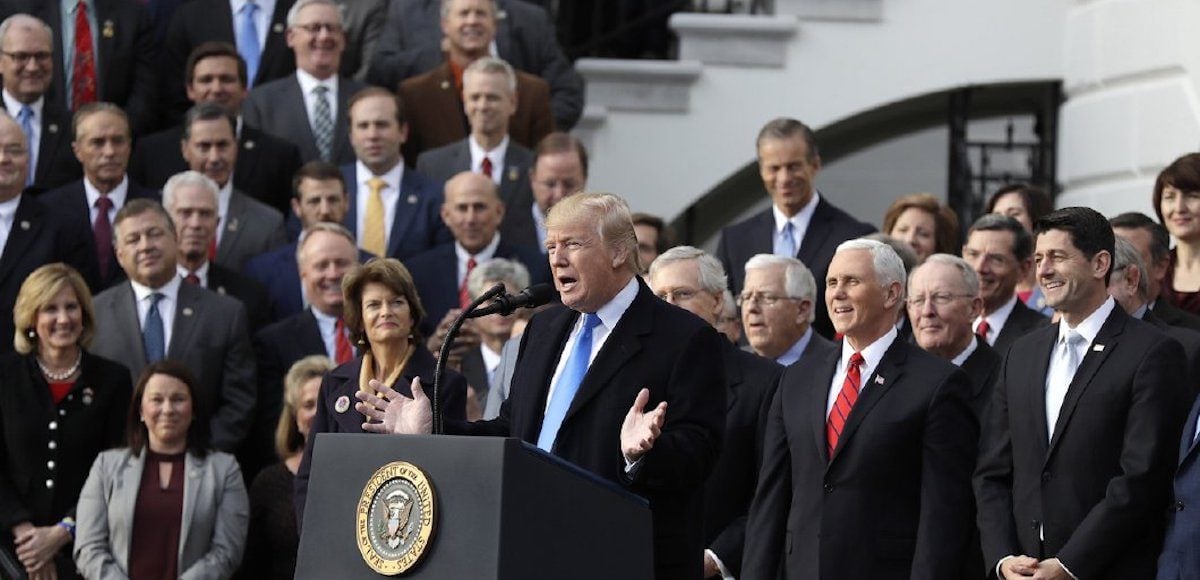President Donald J. Trump speaks during a celebratory bill passage event following the final passage of the Tax Cuts and Jobs Act by Congress. (Photo: AP)