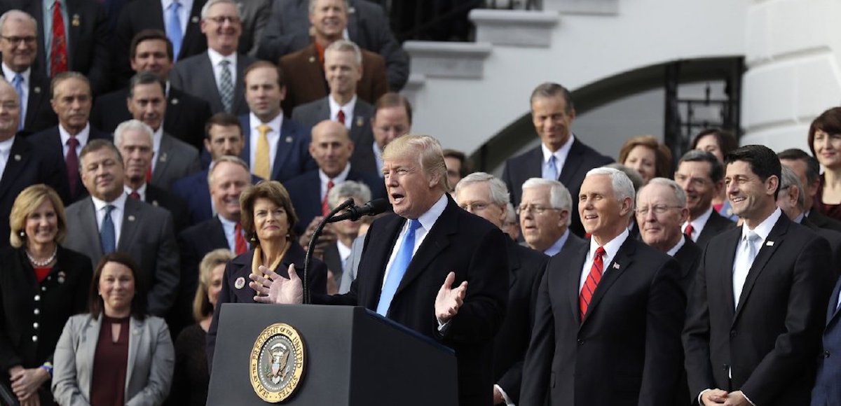 President Donald J. Trump speaks during a celebratory bill passage event following the final passage of the Tax Cuts and Jobs Act by Congress. (Photo: AP)