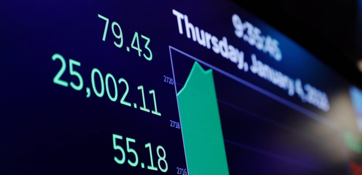 A board shows the Dow Jones Industrial Average as it rises above 25,000 on the floor of the New York Stock Exchange shortly after the opening bell in New York, U.S., January 4, 2018. (Photo: Reuters)