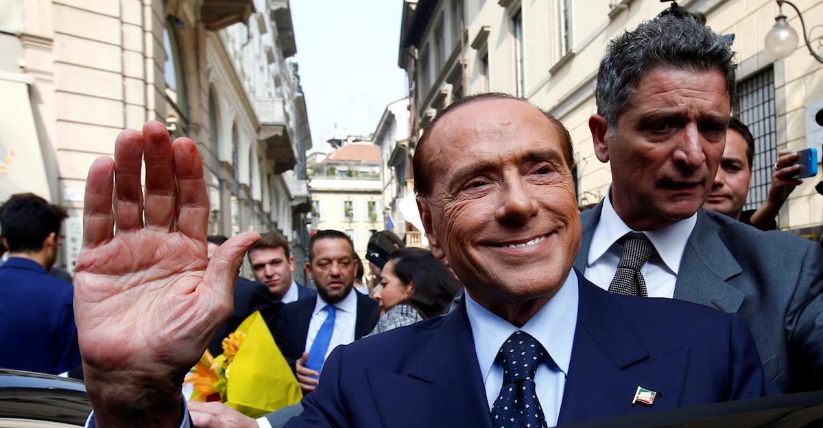 Forza Italia party leader Silvio Berlusconi waves as he leaves after the news conference about the Lombardy autonomy referendums in Milan, Italy, October 18, 2017. (Photo: Reuters)