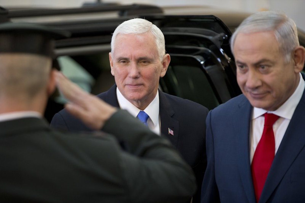 U.S. Vice President Mike Pence walks with Israel’s Prime Minister Benjamin Netanyahu in Jerusalem, Monday, Jan. 22, 2018. Pence is receiving a warm welcome in Israel, which has praised the American decision last month to recognize Jerusalem as Israel’s capital. The decision has infuriated the Palestinians and upset America’s Arab allies as well. (Photo: AP)