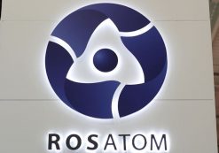 The logo of Russian state nuclear monopoly Rosatom is pictured at the World Nuclear Exhibition 2014 in Le Bourget, near Paris, October 14, 2014. (Photo: AP)