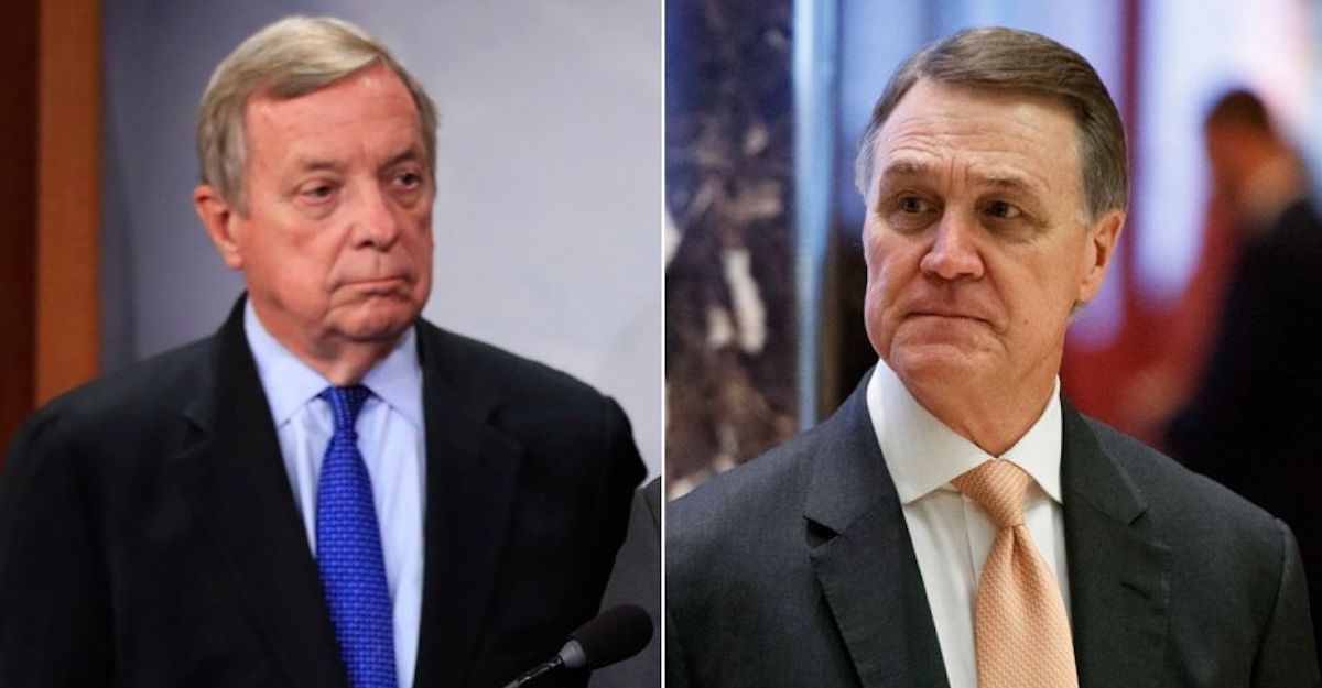 Senator David Perdue, R-Ga., right, and Senator Dick Durbin, D-Il., left. (Photos: AP)