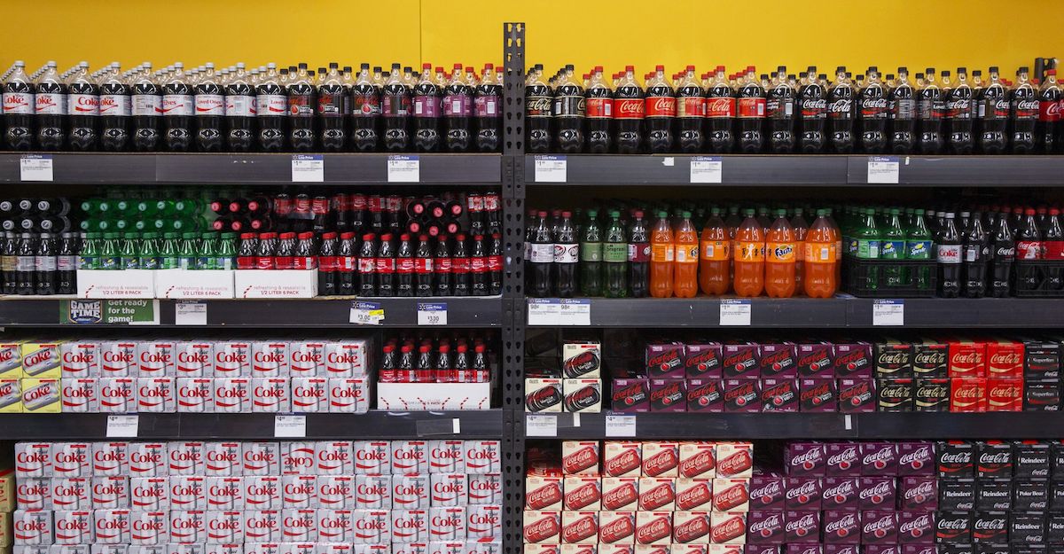Sodas are displayed at a Walmart store in Secaucus, New Jersey, November 11, 2013.