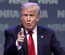 President Donald Trump addresses supporters of gun rights at the National Rifle Association (NRA) Annual Convention in Atlanta, Georgia. (Photo: AP)