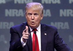 President Donald Trump addresses supporters of gun rights at the National Rifle Association (NRA) Annual Convention in Atlanta, Georgia. (Photo: AP)