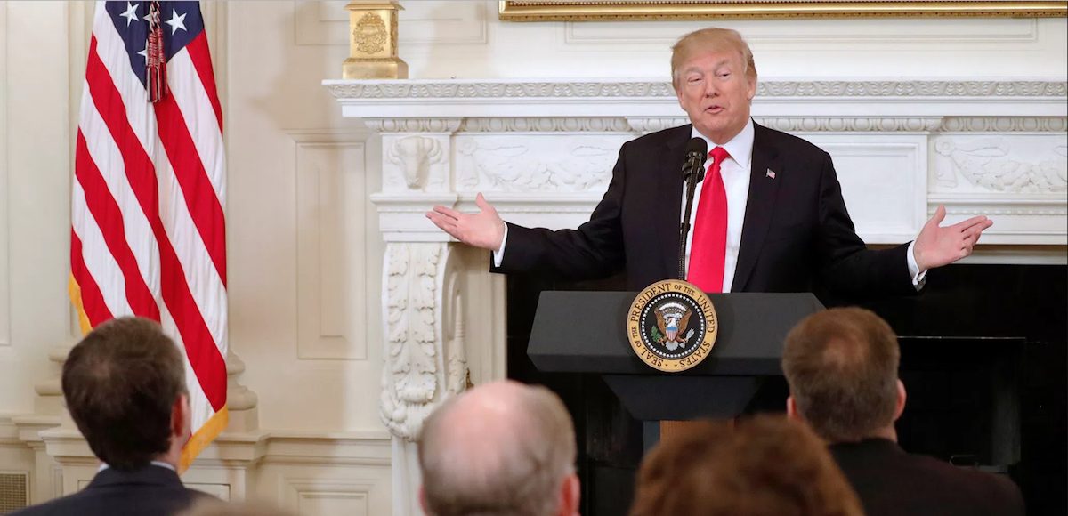 President Trump holds a discussion about school shootings with governors at the White House, February 26, 2018. (Photo: Reuters)