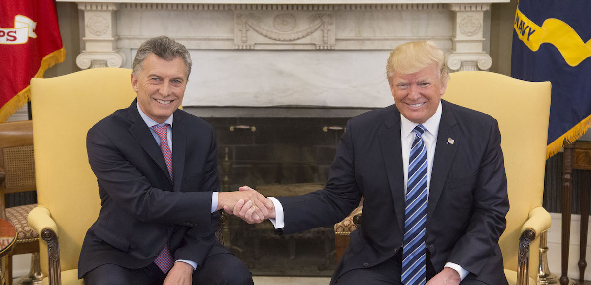 President Donald Trump and Argentine President Mauricio Macri meet, Thursday, April 27, 2017, in the Oval Office of the White House in Washington, D.C. (Official White House Photo by Shealah Craighead)