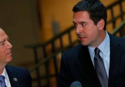 House Permanent Select Committee on Intelligence (HPSCI) Chairman Devin Nunes, R-Calif., and Ranking Member Rep. Adam Schiff, D-Calif., speak with the media about the ongoing investigation on Capitol Hill in Washington, D.C., March 15, 2017. (Photo: Reuters)
