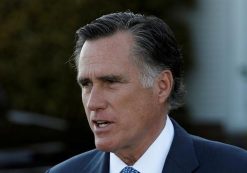 Former Massachusetts Governor Mitt Romney speaks to members of the media at the main clubhouse at Trump National Golf Club in Bedminster, New Jersey, U.S., November 19, 2016. (Photo: Reuters)