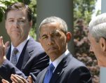 Former President Barack Obama, center at the White House with the then-incoming FBI director James Comey, left, applaud outgoing FBI Director Robert Mueller, right, Mr. Comey's mentor and personal friend. (Photo: AP)