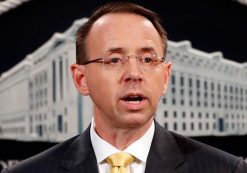 Deputy Attorney General Rod Rosenstein announces the indictment of 13 Russian nationals for election meddling among other crimes on February 16, 2018. Mr. Rosenstein noted there was 