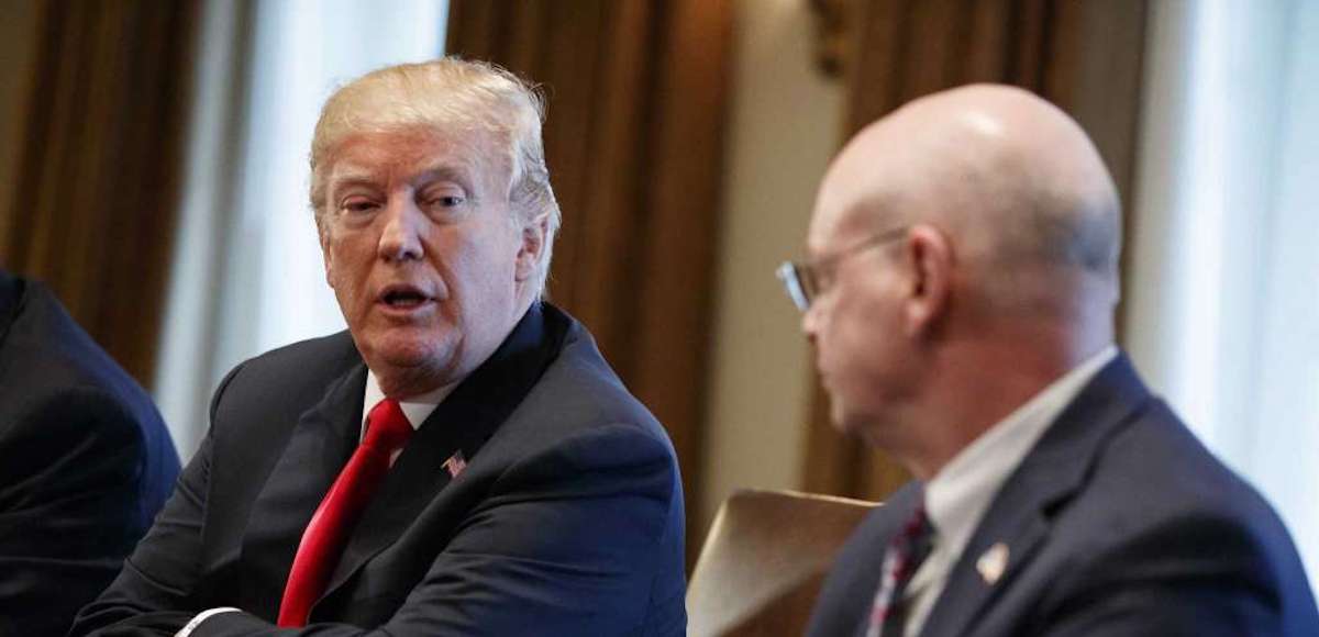 President Donald Trump speaks to Dave Burritt of U.S. Steel Corporation during a meeting with steel and aluminum executives in the Cabinet Room of the White House, Thursday, March 1, 2018, in Washington. (Photo: AP)