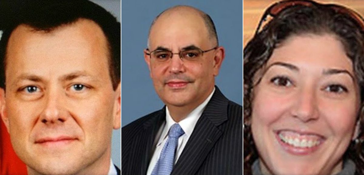 Peter Strzok, left, a top counterintelligence agent at the Federal Bureau of Investigation (FBI), District Judge Rudolph Contreras, center, and Strzok's lover Lisa Page, right, a lawyer at the FBI.
