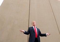 U.S. President Donald Trump speaks while participating in a tour of U.S.-Mexico border wall prototypes near the Otay Mesa Port of Entry in San Diego, California. U.S., March 13, 2018. (Photo: Reuters)