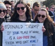 Protestors gather in support of gun control at the White House after the school shooting in Parkland, Florida.