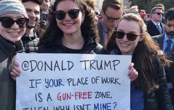 Protestors gather in support of gun control at the White House after the school shooting in Parkland, Florida.