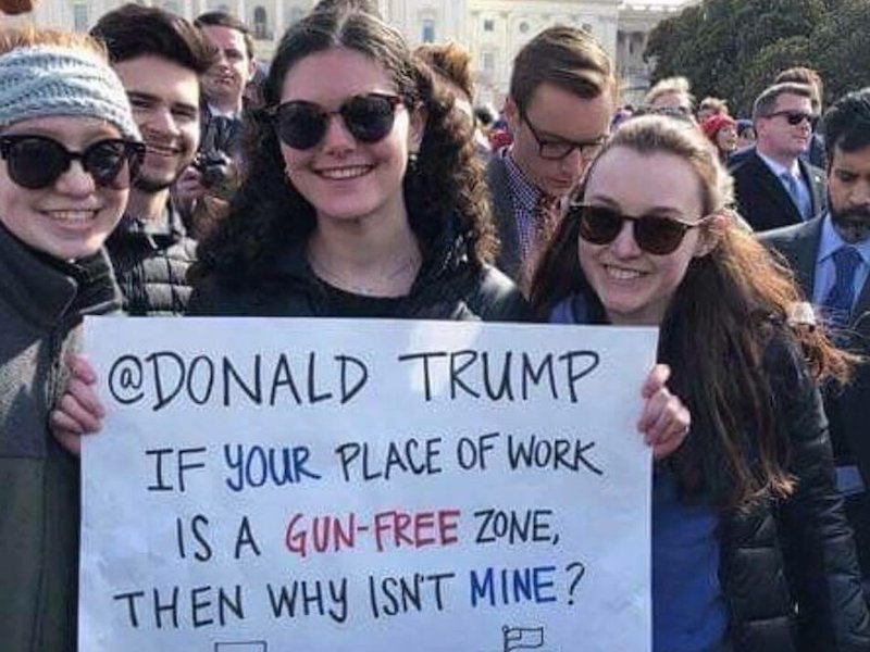 Protestors gather in support of gun control at the White House after the school shooting in Parkland, Florida.