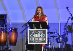 Angie Chirino, a Republican candidate for Florida's 27th Congressional District, delivers a speech to supporters at Big Five Club in Miami on Saturday, April 7, 2018. (Photo: Laura Baris/People's Pundit Daily/PPD)