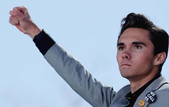 Marjory Stoneman Douglas High School student David Hogg gives a speech at the “March for Our Lives” event in Washington, D.C. on March 24, 2018. (Photo: Reuters)