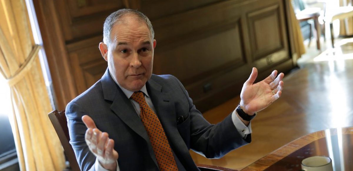 Environmental Protection Agency Administrator Scott Pruitt speaks during an interview for Reuters at his office in Washington, U.S., July 10, 2017. (Photo: Reuters)