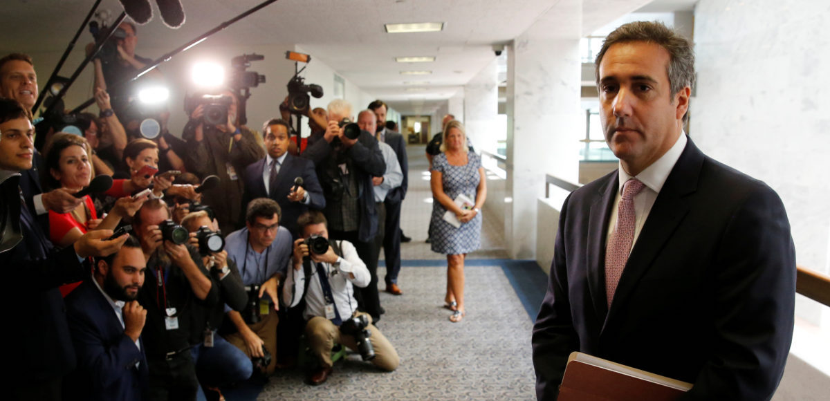 Michael Cohen, personal attorney for U.S. President Donald Trump, talks to reporters as he departs after meeting with Senate Intelligence Committee staff as the panel investigates alleged Russian interference in the 2016 U.S. presidential election, on Capitol Hill in Washington, U.S. September 19, 2017. (Photo: Reuters)