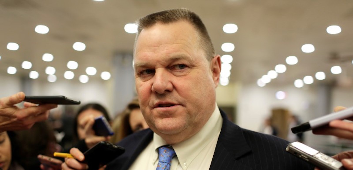 Senator Jon Tester, D-Mont., speaks to reporters on Capitol Hill in Washington, U.S., February 1, 2017. (Photo: Reuters)