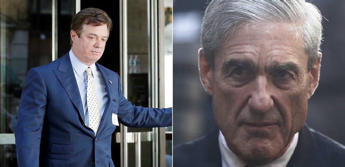 Paul Manafort, left, at the Four Seasons Hotel in New York City, U.S., June 9, 2016. Former FBI Director Robert Mueller, right, arrives at an installation ceremony at FBI Headquarters in Washington, D.C. on Monday, Oct. 28, 2013.