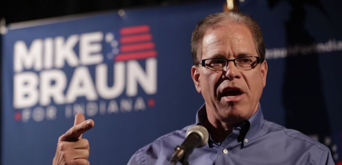 Mike Braun thanks supporters after winning the republican primary in Whitestown, Ind., Tuesday, May 8, 2018. Braun faced Todd Rokita and Luke Messer in the Republican primary race. Braun advances to a November matchup with Democrat Joe Donnelly, who is considered one of the Senate's most vulnerable incumbents. (Photo: AP)