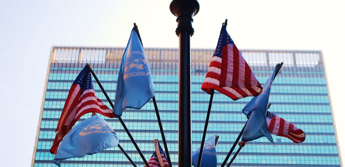 American flags outside the United Nations (UN) in New York City. (Photo: ADobeStock/Chhobi)