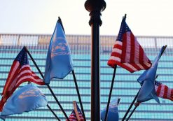 American flags outside the United Nations (UN) in New York City. (Photo: ADobeStock/Chhobi)