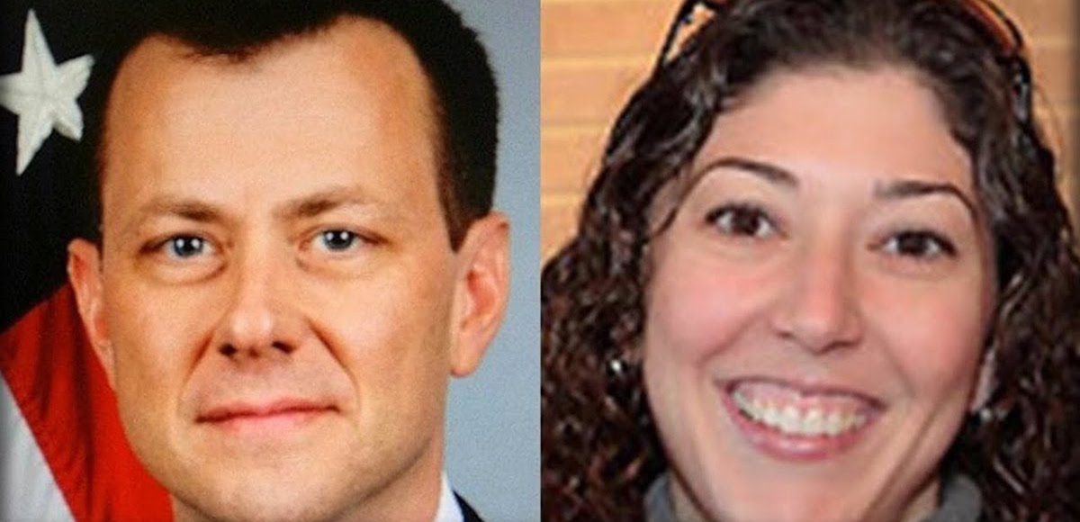 Peter Strzok, left, a top counterintelligence agent at the Federal Bureau of Investigation (FBI), and his lover Lisa Page, right, a lawyer at the FBI.