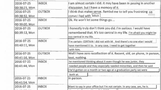 Screenshot of FBI officials Strzok-Page text messages.