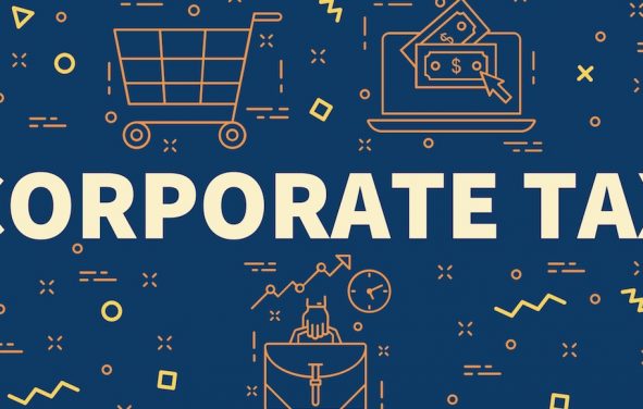 Conceptual business illustration with the words corporate tax. (Photo: AdobeStock)