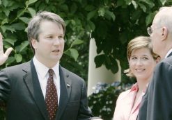 Brett Kavanaugh is sworn in as a judge in the U.S. Court of Appeals for the District of Columbia by Supreme Court Associate Justice Anthony Kennedy in a Rose Garden ceremony at the White House in Washington June 1, 2006. (Photo: Reuters)