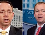 Rod Rosenstein and Mick Mulvaney respond to a question from reporters. (Photos: AP/Reuters)