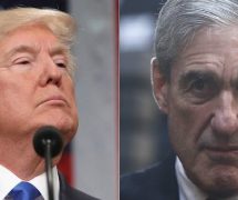 President Donald Trump, left, delivers his first State of the Union address, right, former FBI director Robert Mueller.