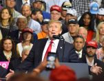 President Donald Trump jokes with the crowd President Donald Trump touts record low unemployment for minorities during a rally in Tampa, Florida on Tuesday, July 31, 2018. (Photo: Laura Baris/People's Pundit Daily)