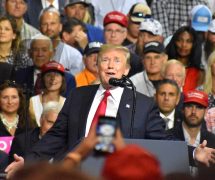 President Donald Trump jokes with the crowd President Donald Trump touts record low unemployment for minorities during a rally in Tampa, Florida on Tuesday, July 31, 2018. (Photo: Laura Baris/People's Pundit Daily)