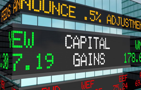 Capital Gains Investment Income Revenue Stock Market Ticker 3d Render Illustration. (Photo: AdobeStock)