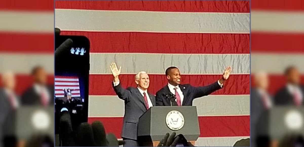 Vice President Mike Pence campaigns with John James, the Republican candidate for U.S. Senate in Michigan on October 30, 2018. (Photo: People's Pundit Daily)